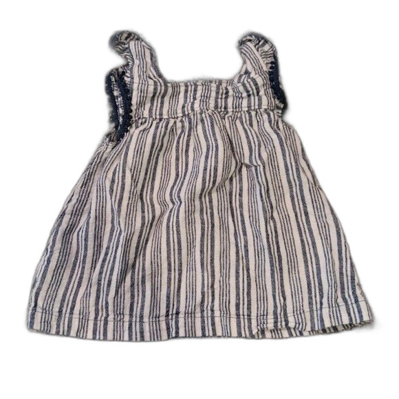 Carter's 18 Months Baby Girl Blue and White Stripes Sleeveless Tank Top Shirt - Picture 1 of 5